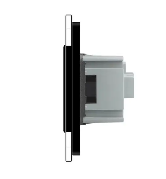 Фото 3 Бесконтактный выключатель 1 сенсор 1 розетка черное стекло Livolo