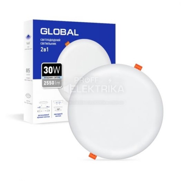 Фото Светильник круг LED врезной 30W 4100К SP 2in1 Global
