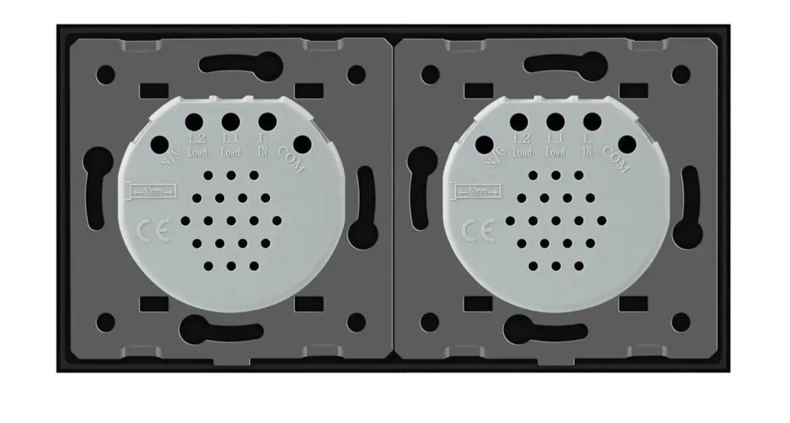 Фото 3 Сенсорний димер 2 сенсора 1-1 чорне скло Livolo