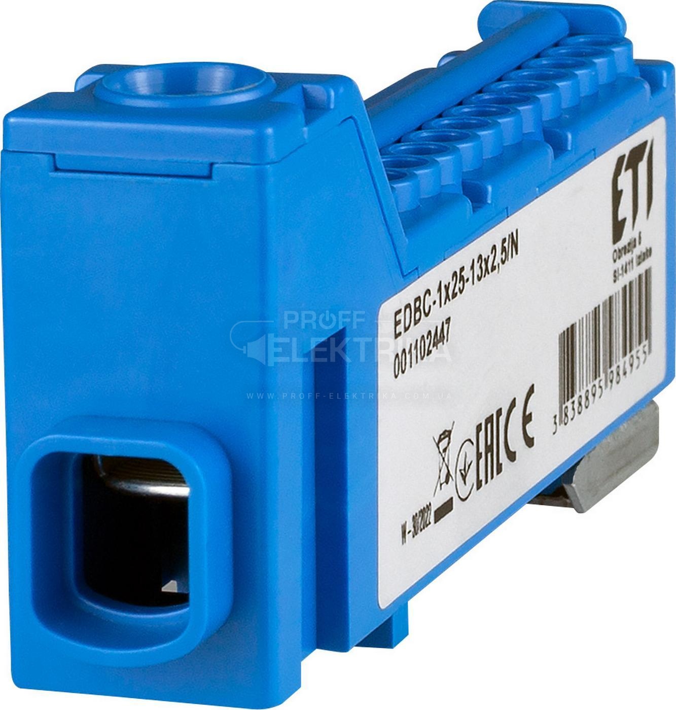 Фото Блок распределительный EDBC 1 x 25 - 13 x 2,5 N синий ETI
