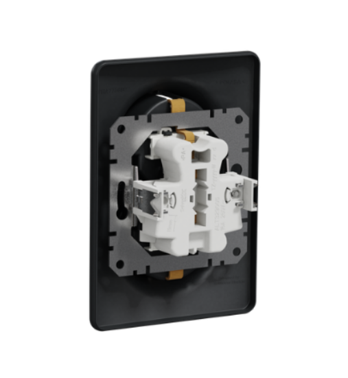 Фото 2 Двойная розетка Sedna Design с заземлением и шторками черная Schneider Electric