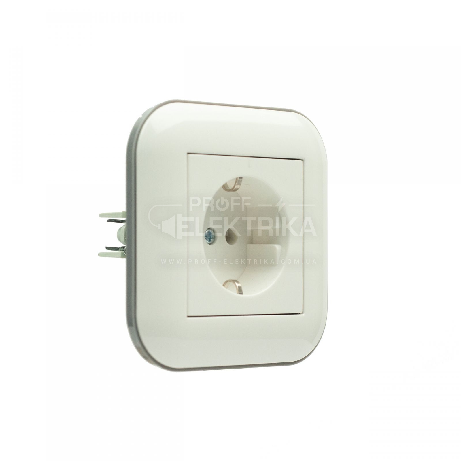 Фото 3 Розетка с заземлением Белый серый LOFT