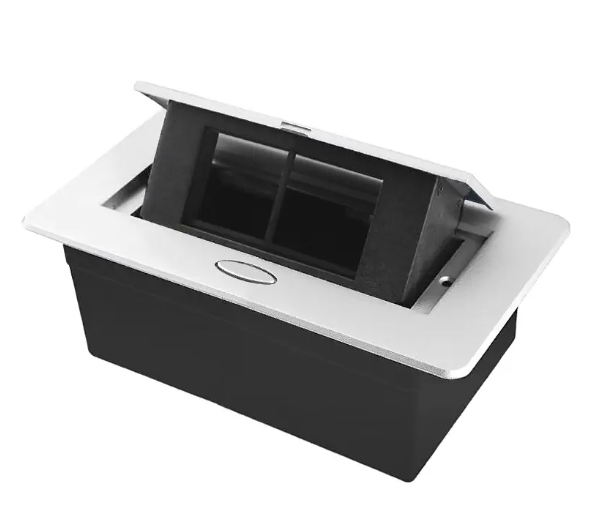 Фото Порожній висувний люк для розеток на 2 модулі з плавним відкриттям білий Livolo