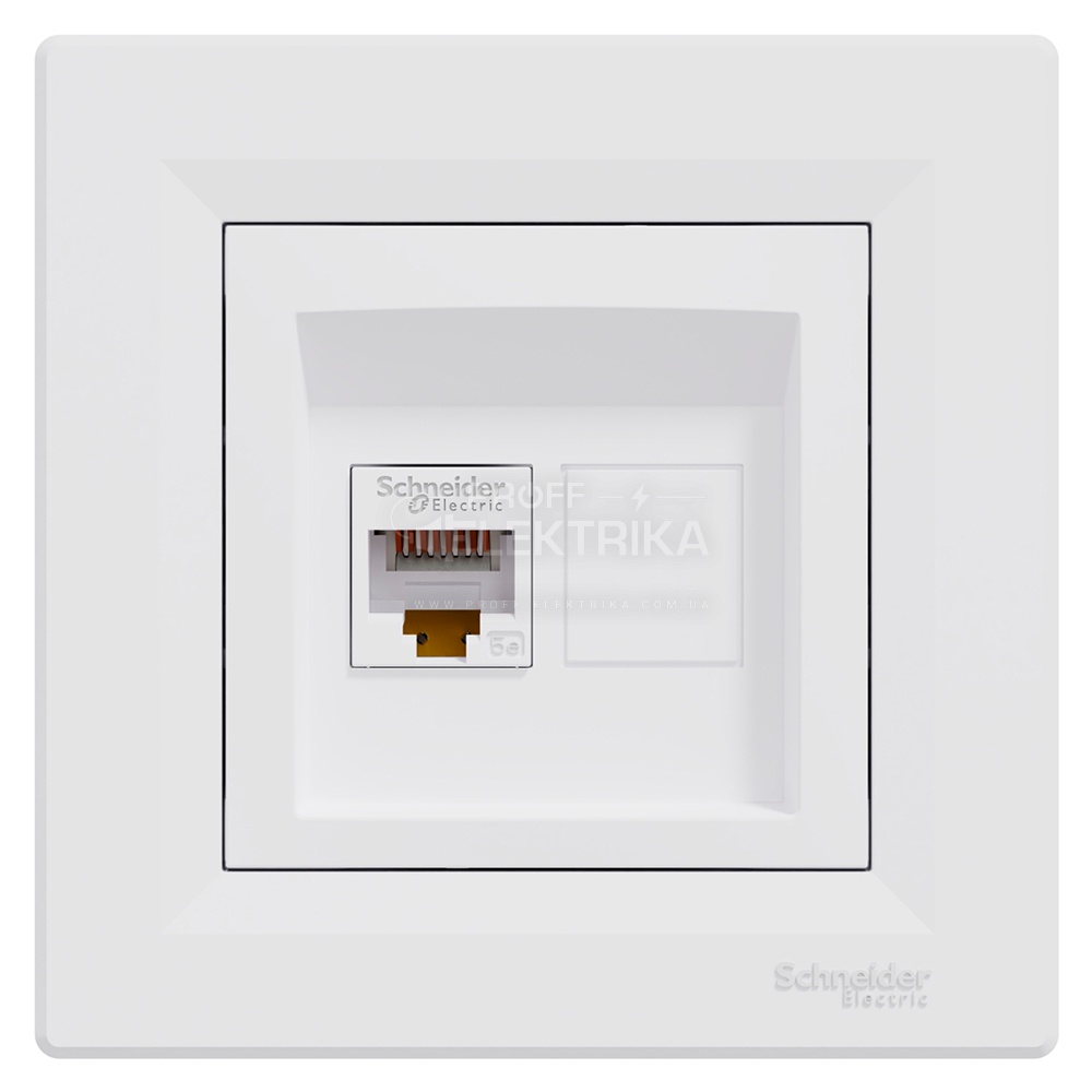 Фото Розетка компьютерная Schneider Electric Asfora RJ45 5e категория UTP белая