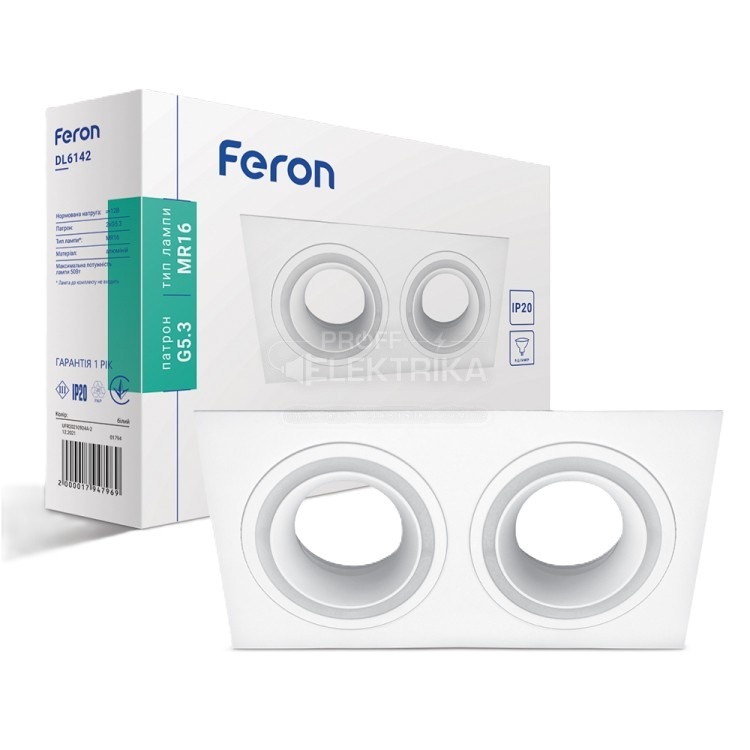 Фото Вбудований світильник Feron DL6142 під лампу білий