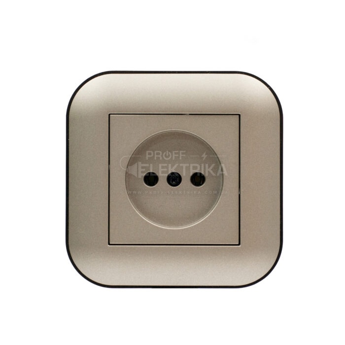 Фото Розетка без заземлення Антрацит чорний LOFT