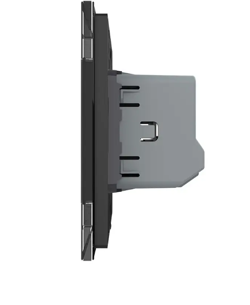 Фото 2 Умный сенсорный проходной димер слайдер черное стекло Livolo