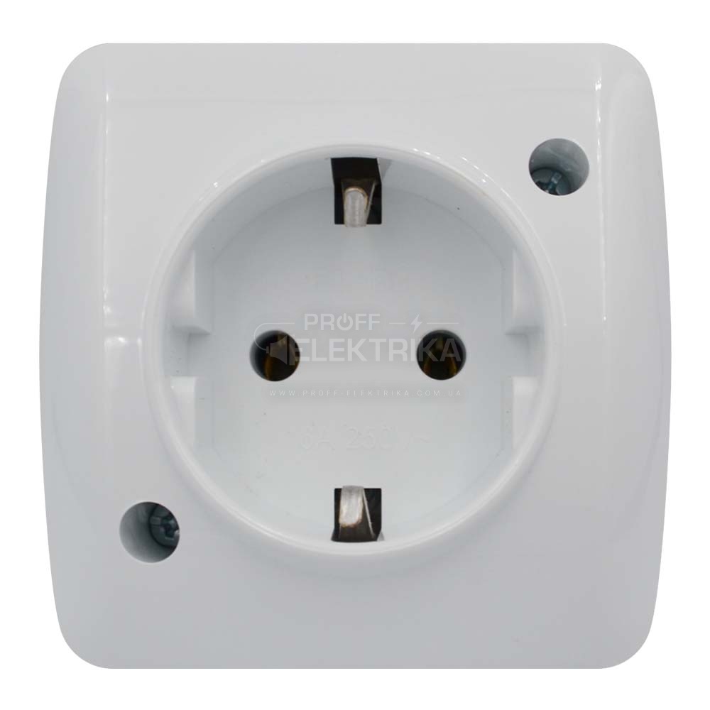 Фото Розетка із заземлення Біла ALSU