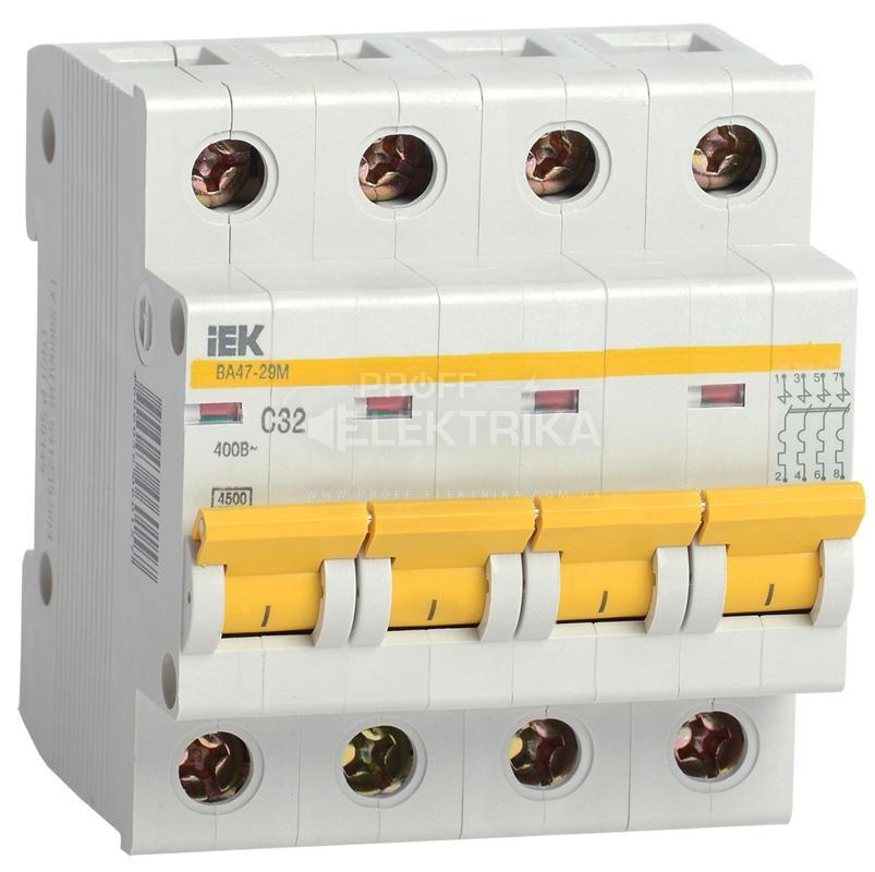 Фото Автоматический выключатель ВА47-29М 4P 25A 4,5кА С ИЭК