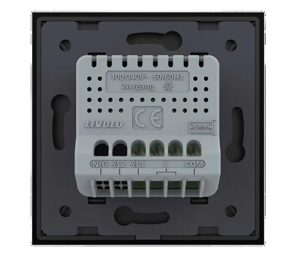 Фото 4 Умный сенсорный проходной димер слайдер черное стекло Livolo