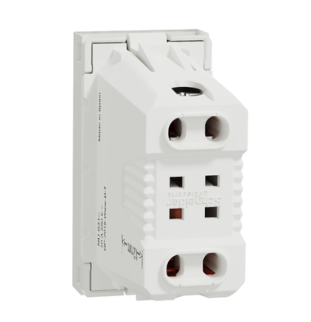 Фото 3 Розетка без заземлення зі шторками біла клеми гвинтові 10 А 1 модуль UNICA NEW Schneider Electric