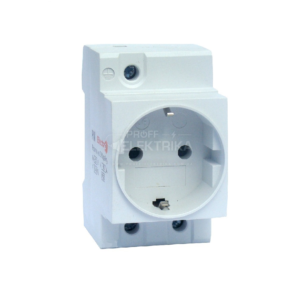 Фото розетка монтажна РМ-2 із заземленням контактом ДІН рейку 16A 230В (шт.) ELECTRO