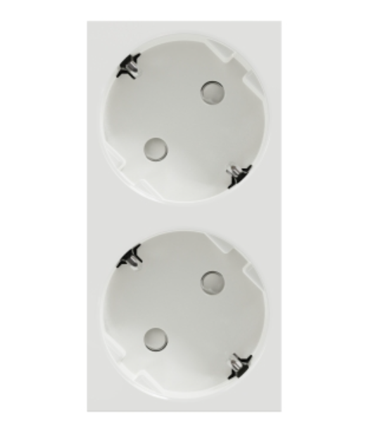 Фото 2 Двойная розетка 45° со шторками с заземлением белая UNICA NEW Schneider Electric