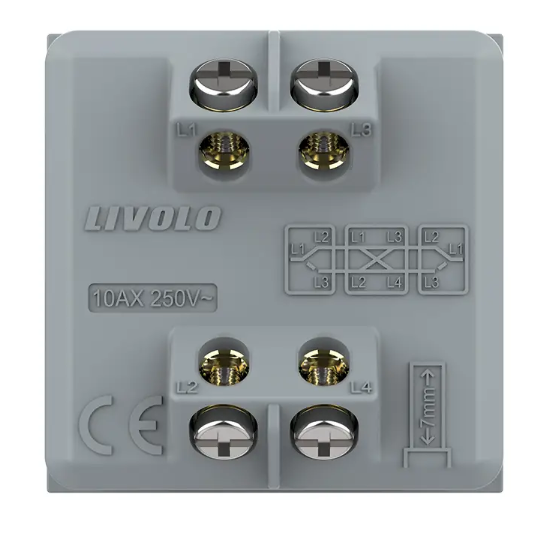 Фото 4 Механізм одноклавішний перехресний вимикач білий Livolo