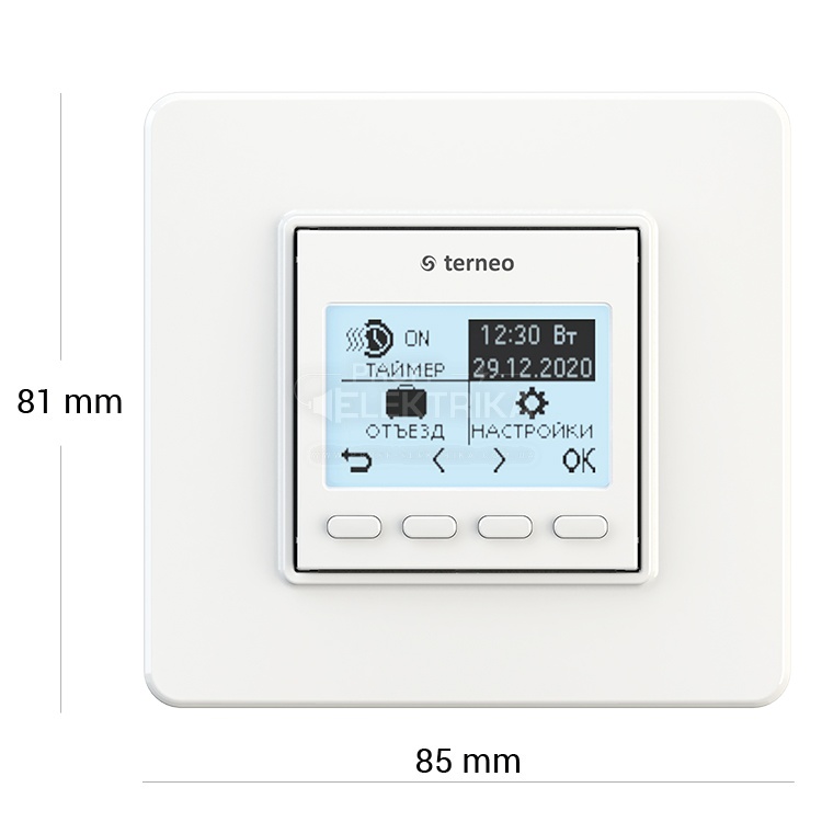 Фото 2 Терморегулятор terneo pro белый без датчика температуры пола