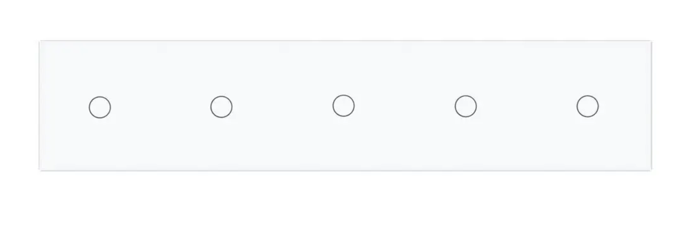 Фото 2 Сенсорний вимикач 5 сенсорів 1-1-1-1-1 біле скло Livolo