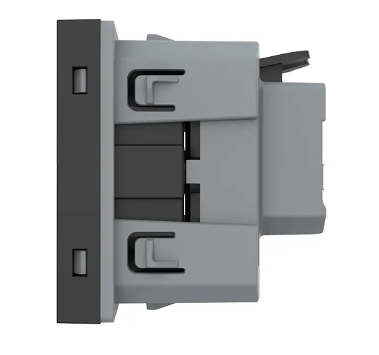 Фото 3 Механизм розетка с самозажимными клеммами с заземлением черный Livolo