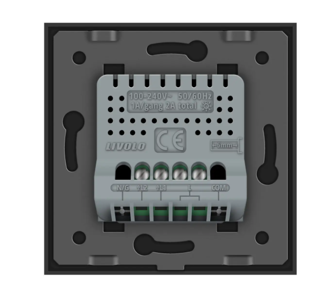 Фото 4 Умный сенсорный ЕС выключатель 2 сенсора черное стекло Livolo