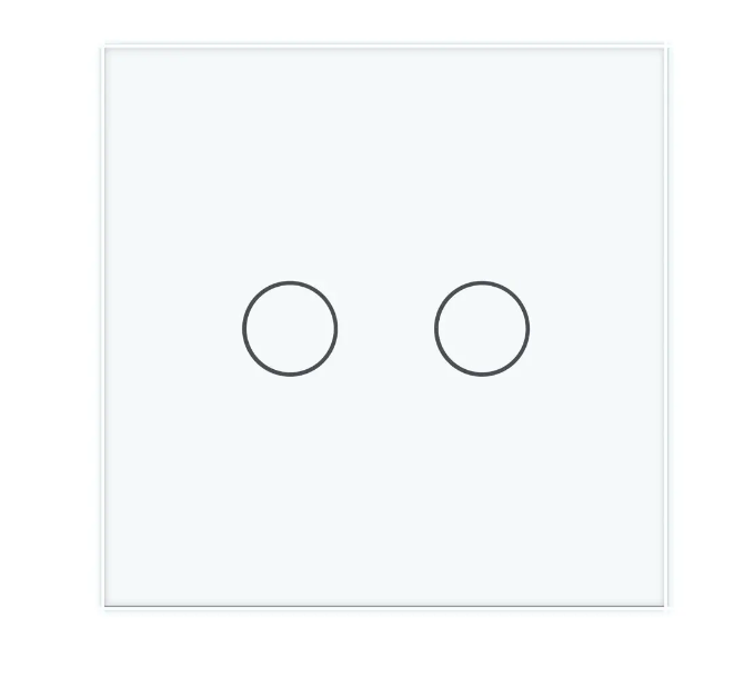 Фото Умный сенсорный ZigBee выключатель 2 сенсора белое стекло Livolo