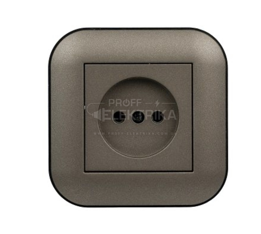 Фото Розетка без заземлення Мокко чорний LOFT