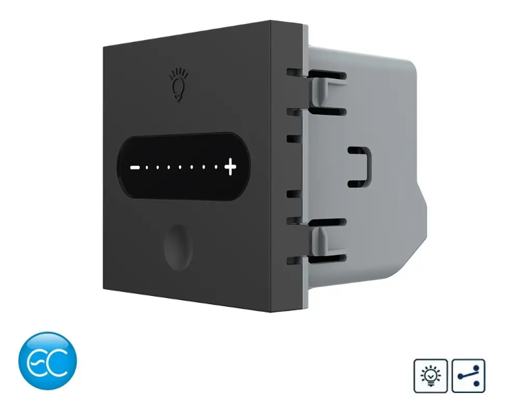 Фото Розумний механізм сенсорний прохідний/перехресний EC димер Livolo чорний Livolo