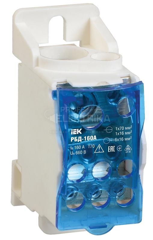 Фото Блок распределительный 1р 160 A РБД-160 IEK