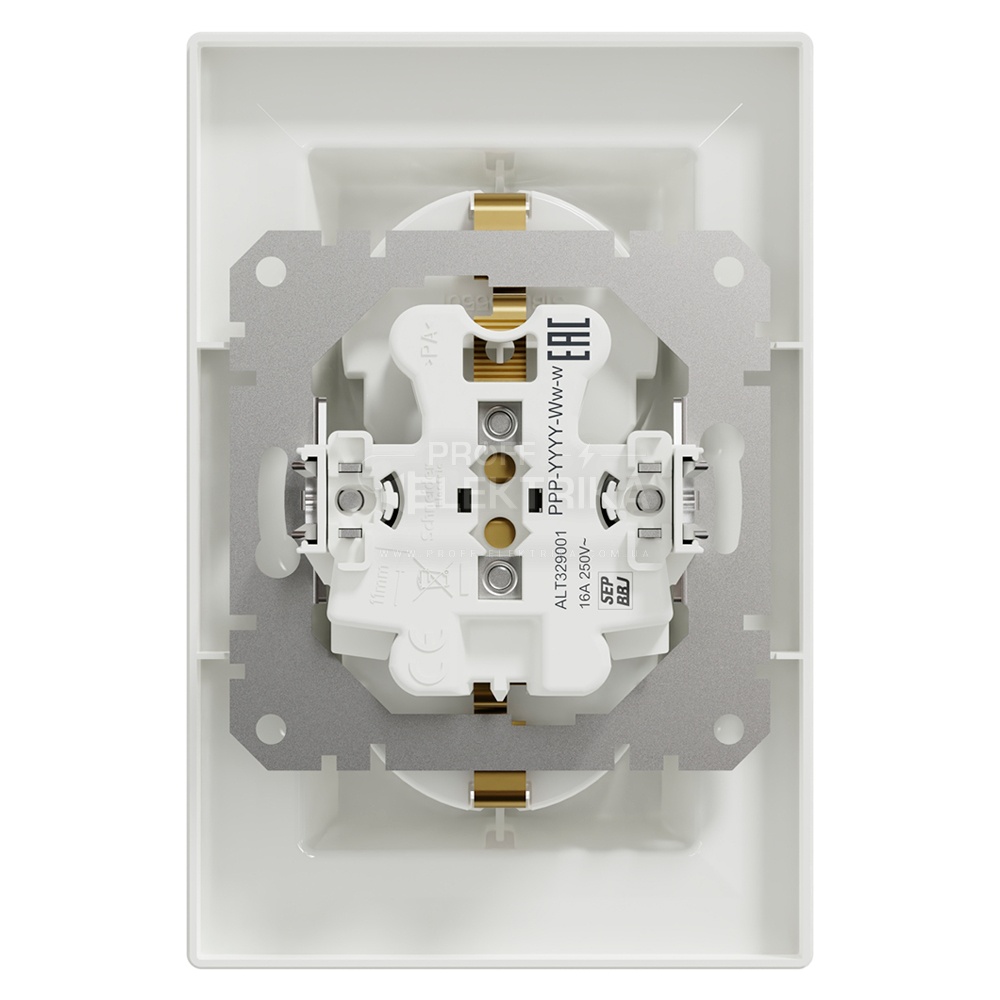 Фото 3 Розетка подвійна Schneider Electric Asfora із заземленням біла