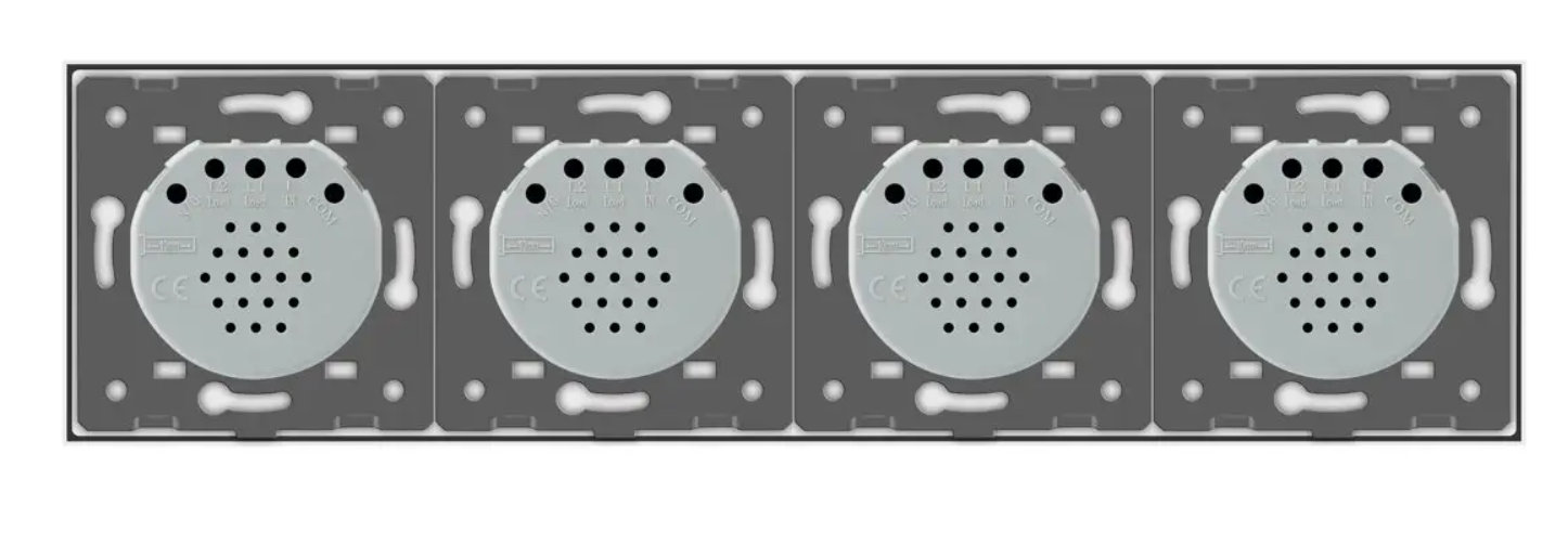 Фото 4 Умный сенсорный ZigBee выключатель 4 сенсора 1-1-1-1 белое стекло Livolo