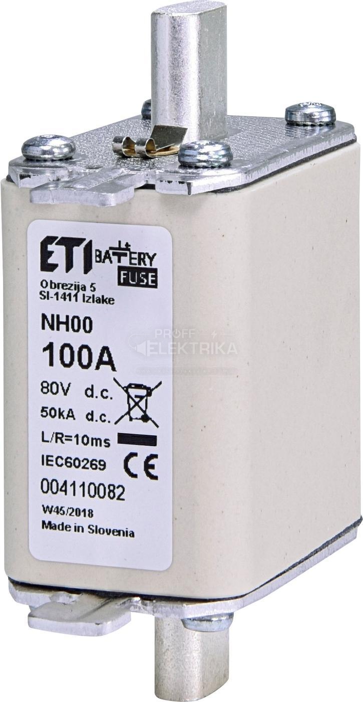 Фото предохранитель NH-00 Battery 100A 80V DC ETI