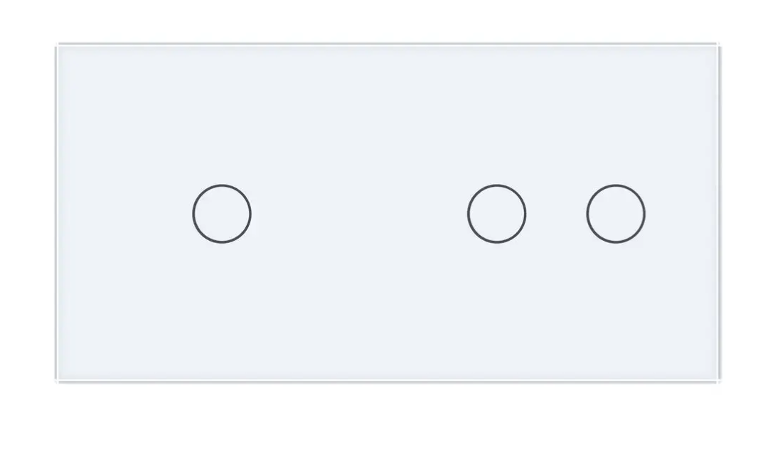 Фото Сенсорний прохідний перехресний вимикач 3 сенсори біле скло 1-2 Livolo