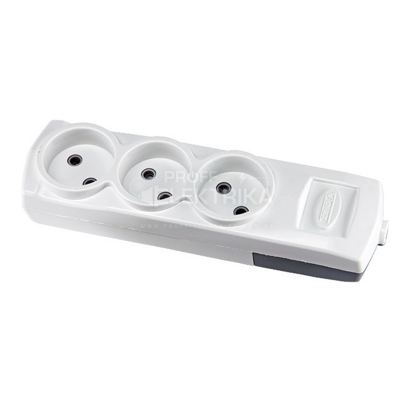 Фото Колодка Violux 3 гнезда без заземления 910150
