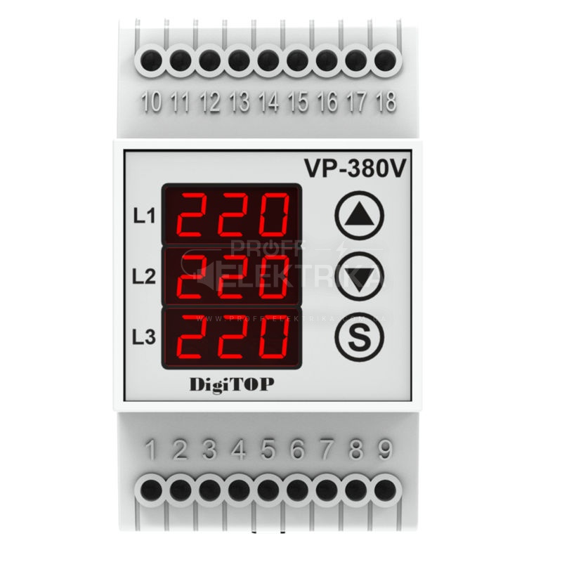 Фото 2 Трехфазное реле напряжения Vp-380V DigiTOP