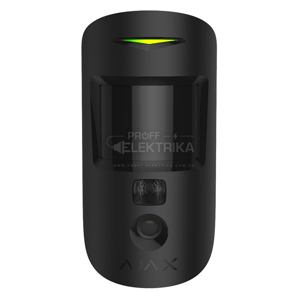 Фото Бездротовий датчик руху Ajax MotionCam (PhOD) чорний з підтримкою