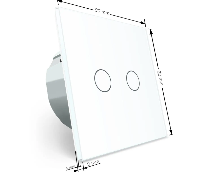 Фото 4 Сенсорный выключатель 2 сенсора для роллет штор ворот жалюзи белое стекло Livolo