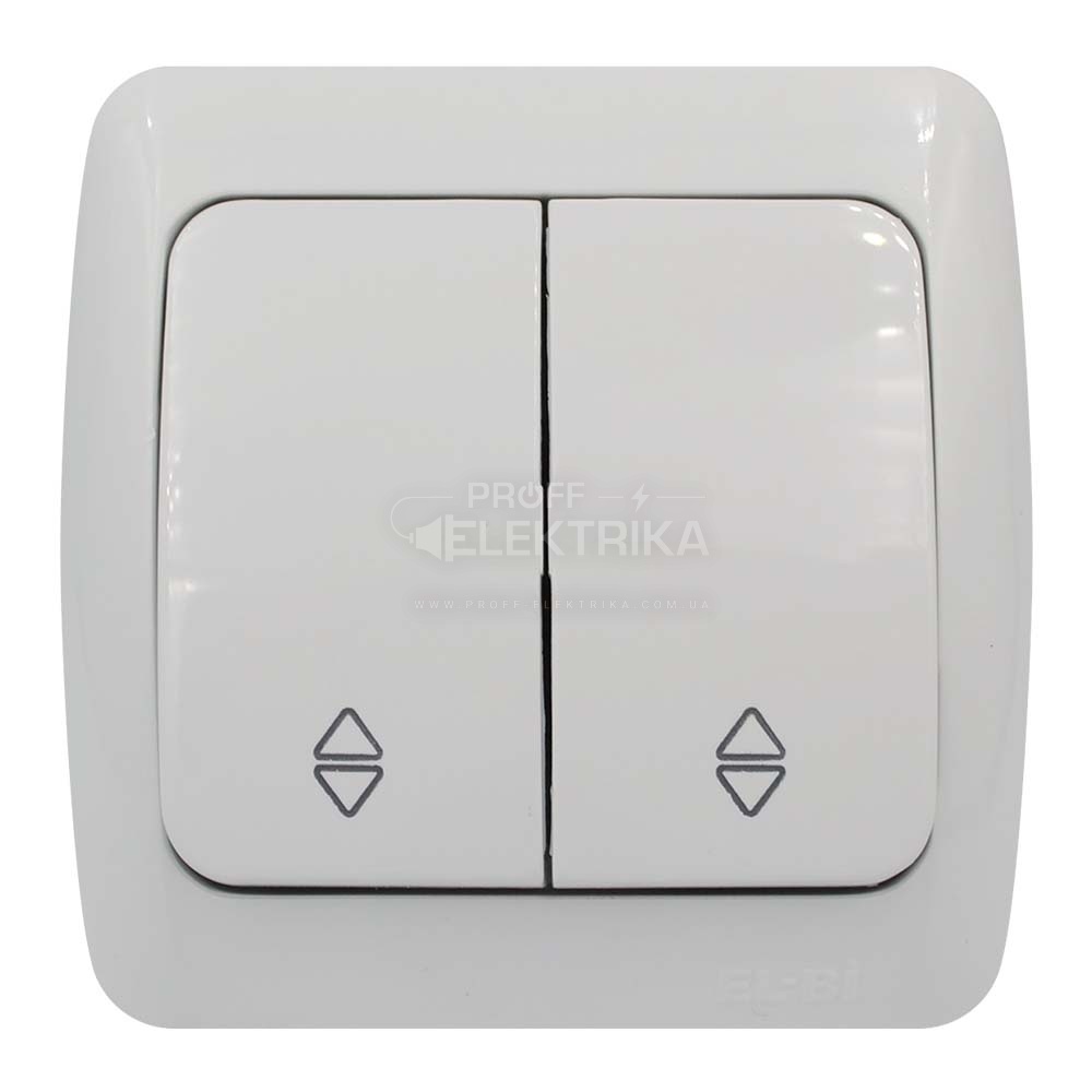 Фото Вимикач 2-клавішний прохідний 10 A Білий ALSU