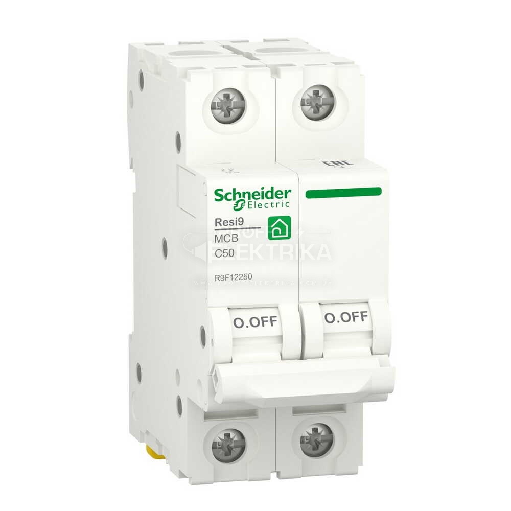 Фото Автоматичний вимикач 2P 50A 6kA С RESI9 Schneider