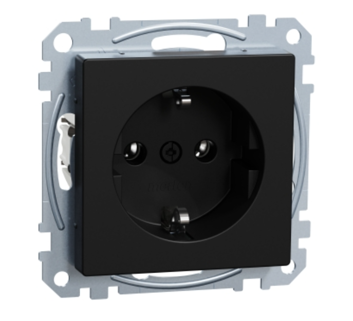 Фото 2 Механізм розетки SCHUKO Merten System Ocean Plastic матовий чорний