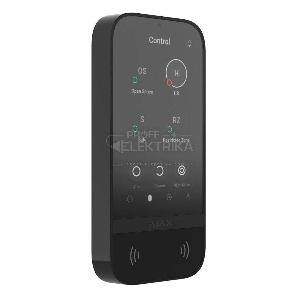Фото 2 Бездротова клавіатура з сенсорним екраном Ajax KeyPad TouchScreen чорна