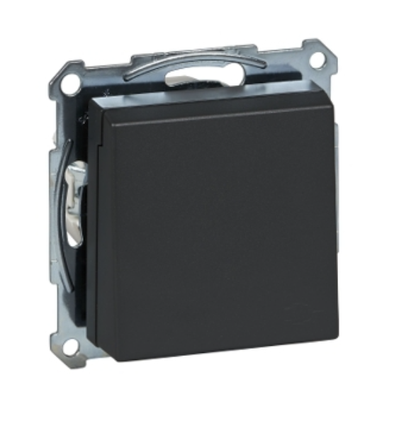 Фото SM Розетка Schuko с заземлением и крышкой антрацит MTN2311-0414