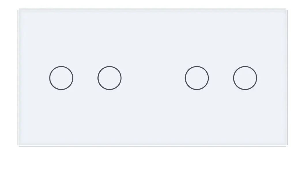 Фото Сенсорний вимикач 4 сенсора 2-2 біле скло Livolo