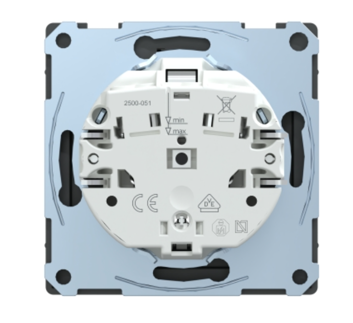 Фото 5 Розетка с заземлением и крышкой антрацит IP44 D-Life Schneider Electric