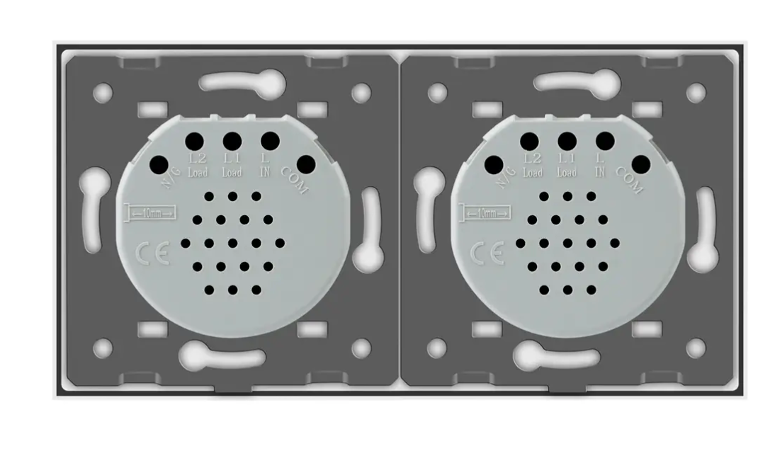 Фото 4 Умный сенсорный проходной выключатель ZigBee 4 сенсора 2-2 белое стекло Livolo