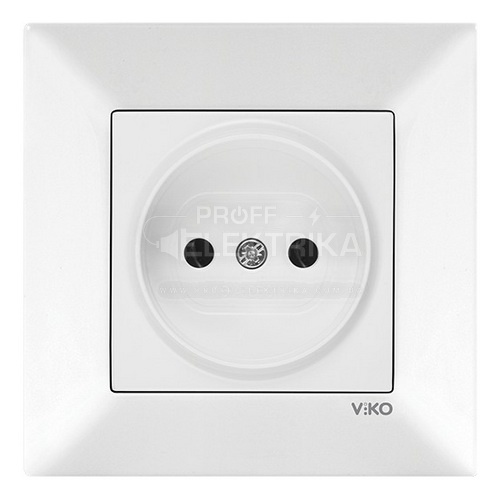 Фото Розетка без заземления Белая Meridian