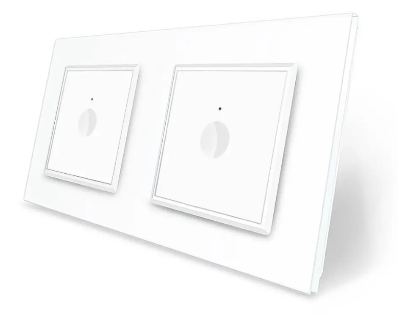 Фото Сенсорный выключатель Sense 2 сенсора 1-1 белое стекло Livolo