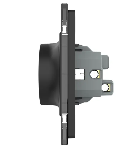 Фото 2 Розетка двойная с заземлением черное стекло Livolo