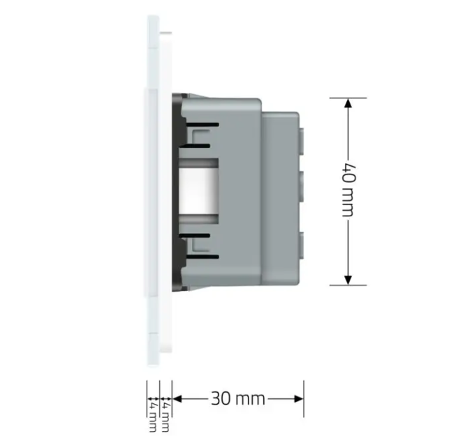 Фото 4 Розетка тройная универсальная белое стекло Livolo