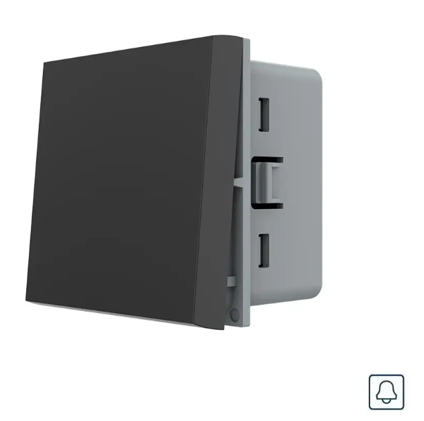 Фото Механизм Кнопочный выключатель без фиксации черный Livolo