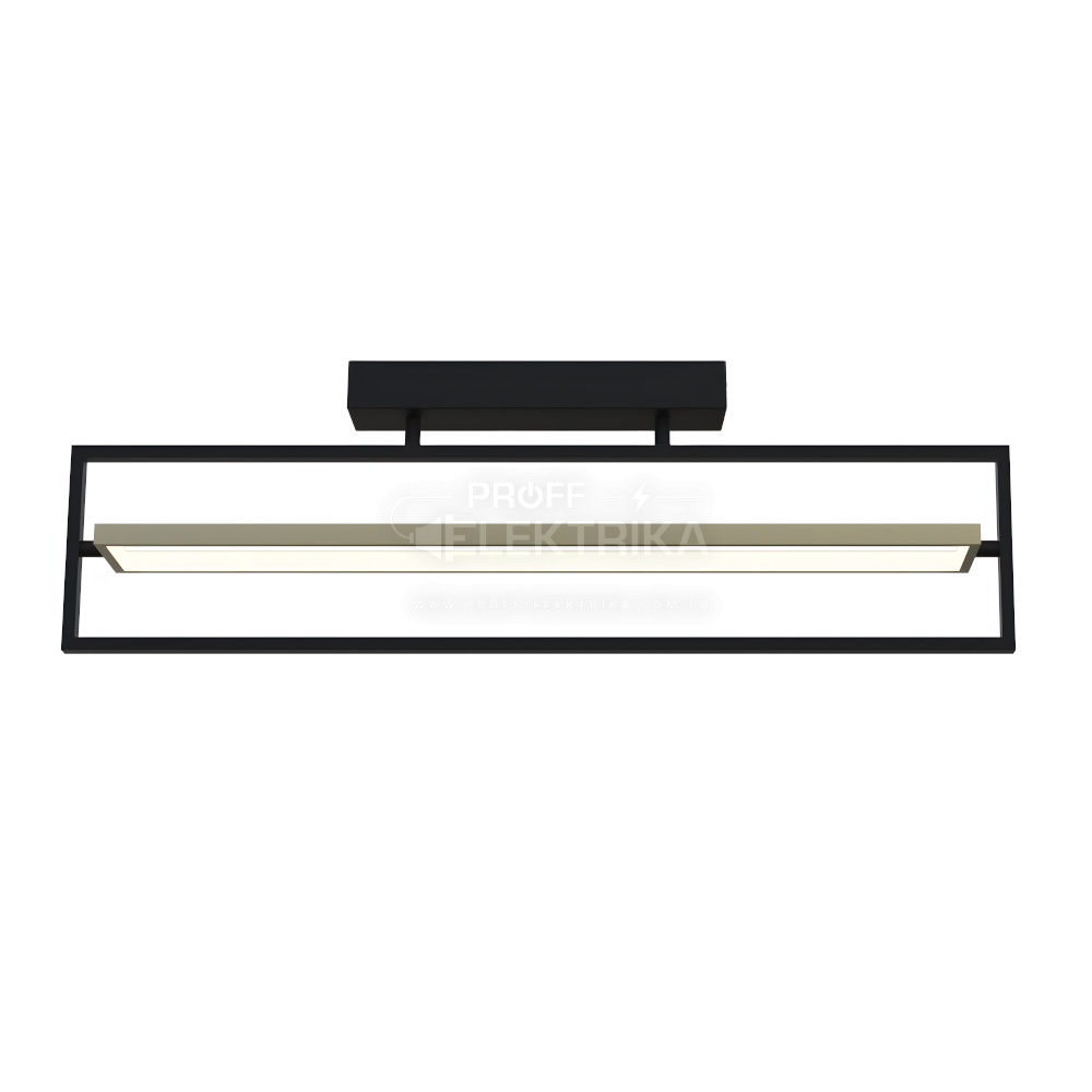 Фото Світильник LED smart PRADA пульт 60W 3000-5000K IP20 прямокутник чорно-золотий Violux 220725