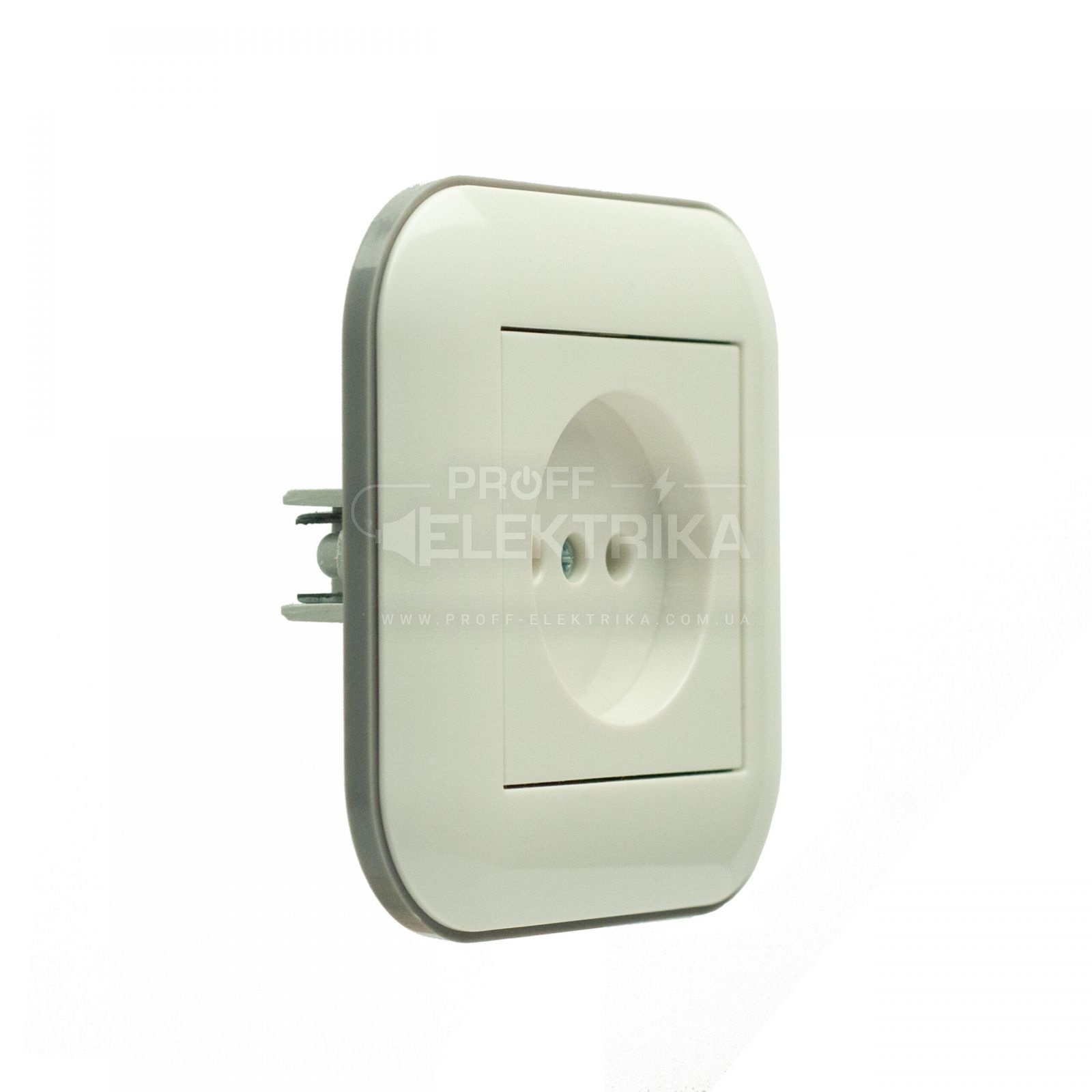 Фото 3 Розетка без заземлення Білий сірий LOFT