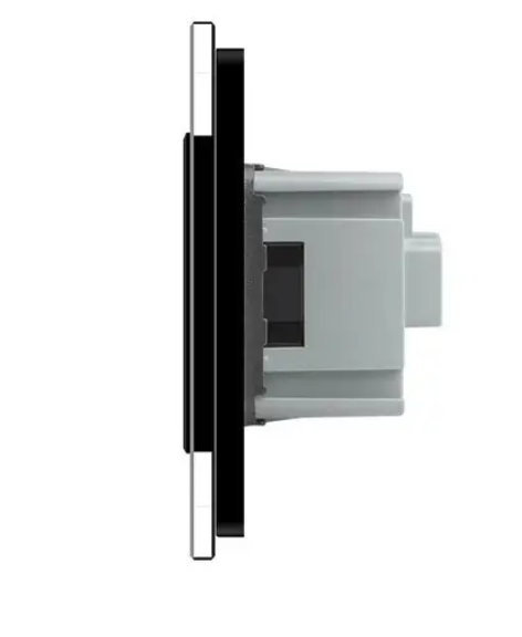 Фото 2 Розумний сенсорний ZigBee вимикач 1 сенсор 3 розетки чорне скло Livolo